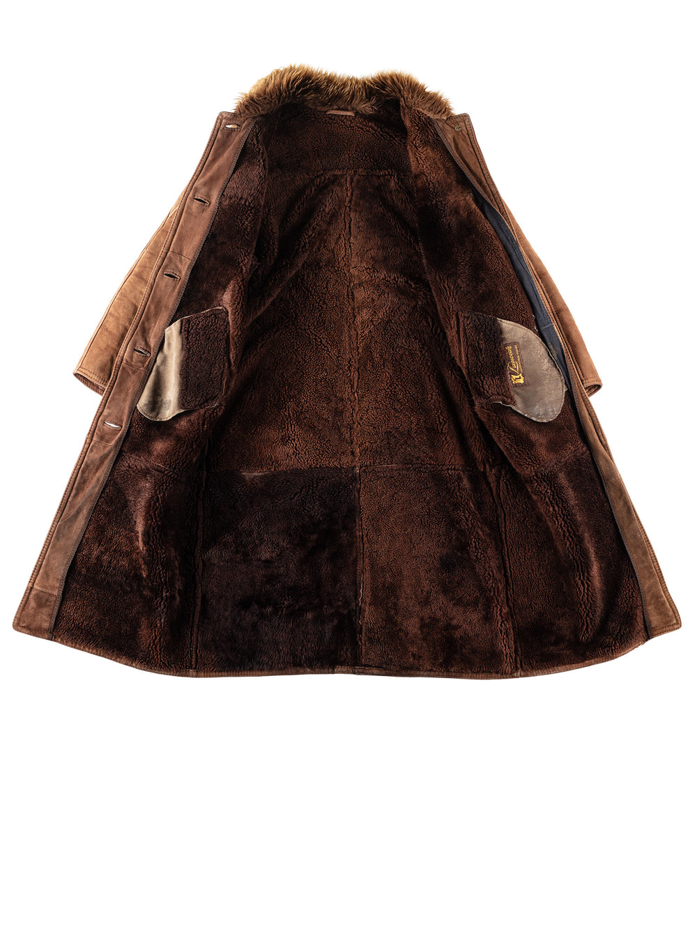 Vintage 80's Women Sheepskin Coat in BrownMN212