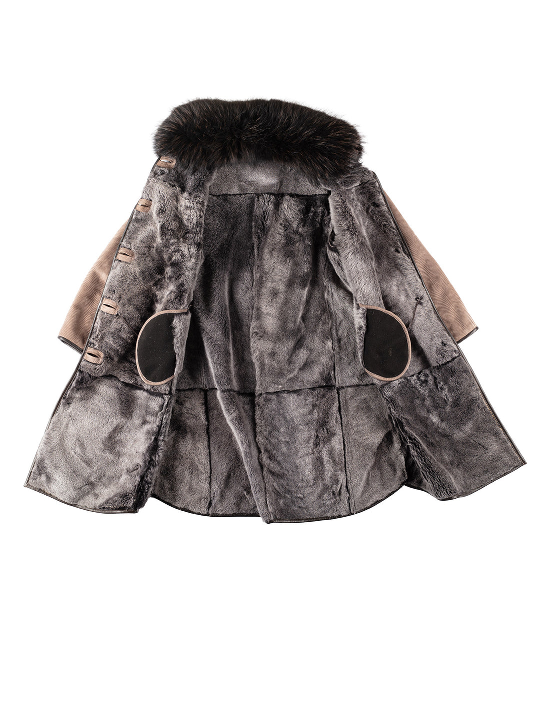 Vintage 90's Women Sheepskin Coat in BeigeMN218