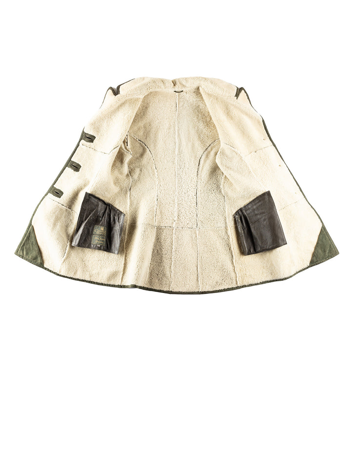 Vintage 70's Women Sheepskin Coat in GreenMN240