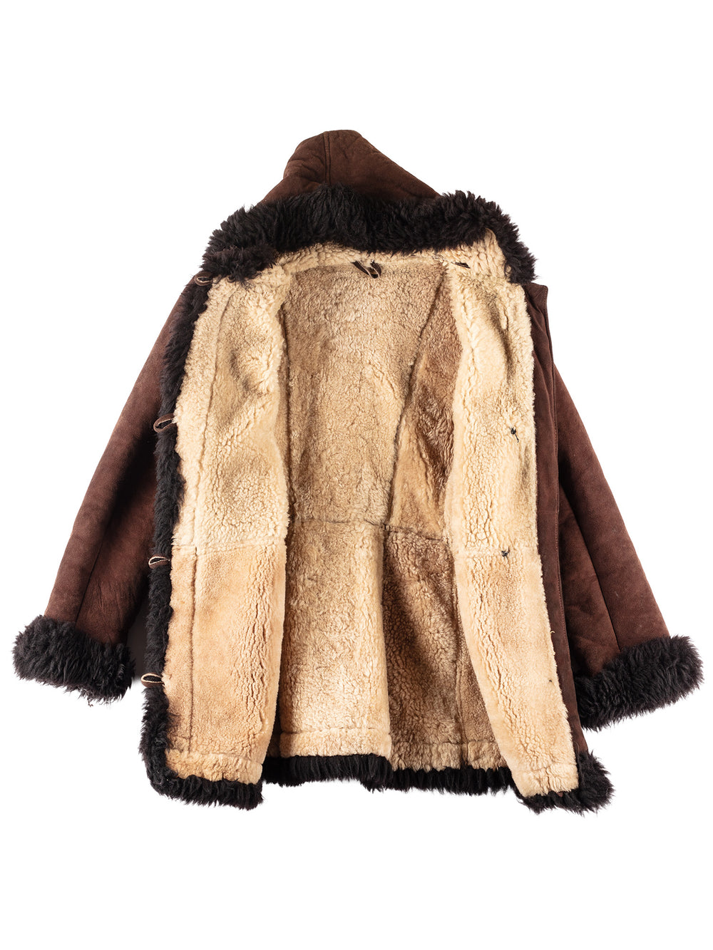 Vintage 70's Women Sheepskin Coat in Brown