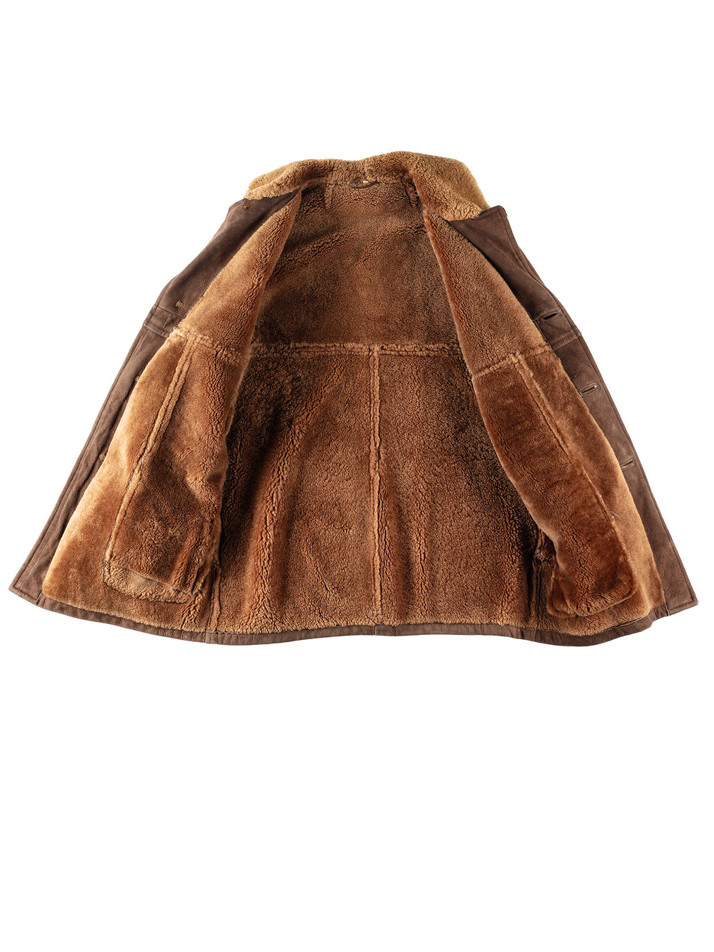 Vintage 80's Men Sheepskin Coat in BrownVN304