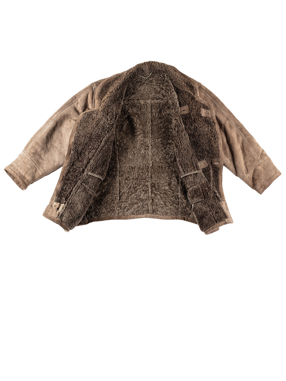 Vintage 80's Men Sheepskin Coat in GrayVN222