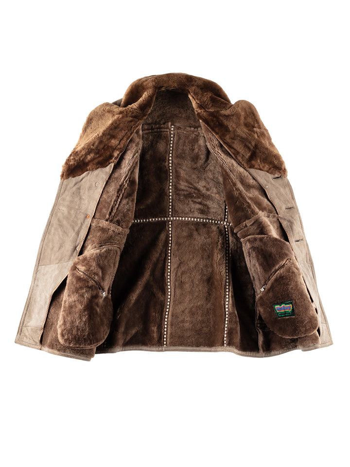 Vintage 80's Men Sheepskin Coat in BeigeVN248
