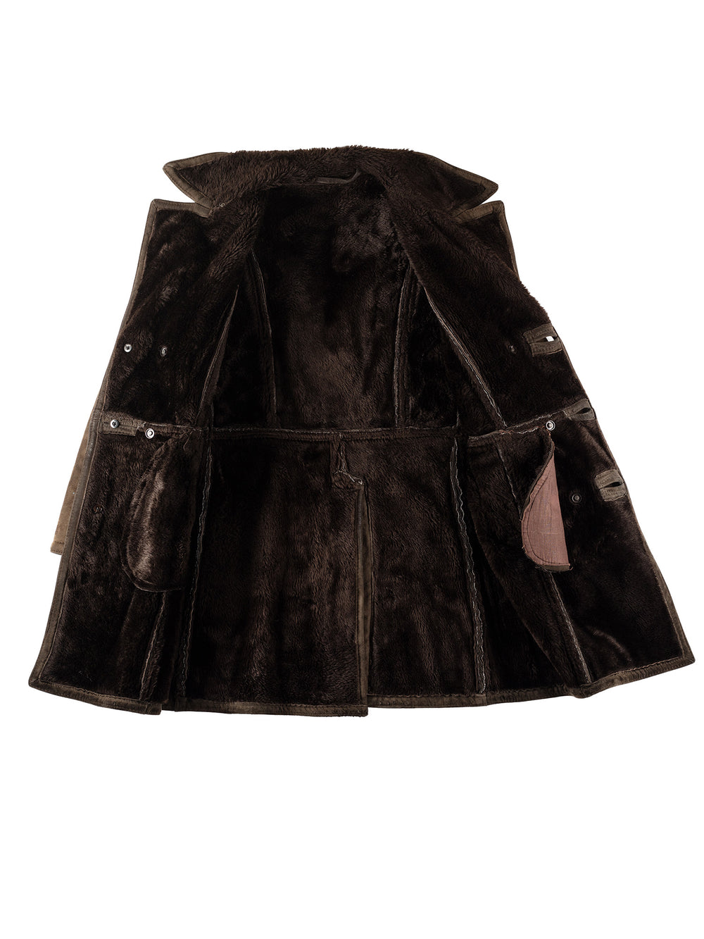 Vintage 70's Men Faux Sheepskin Coat in BrownVN137