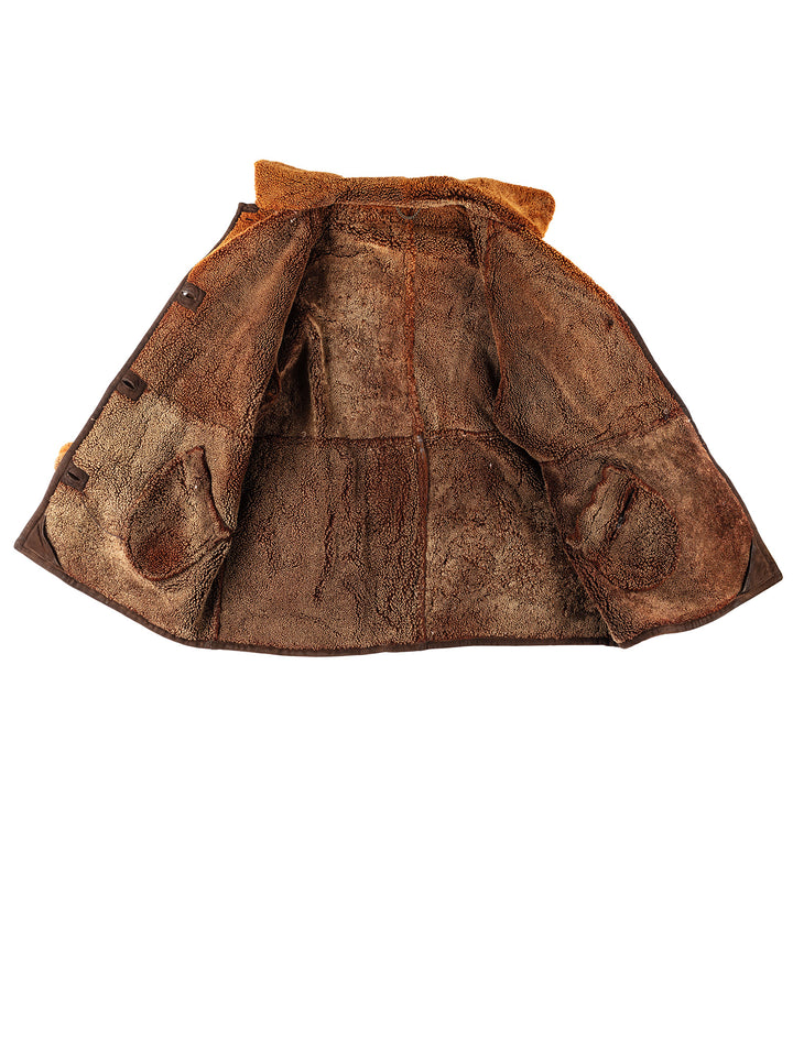 Vintage 80's Women Sheepskin Coat in BrownMN372