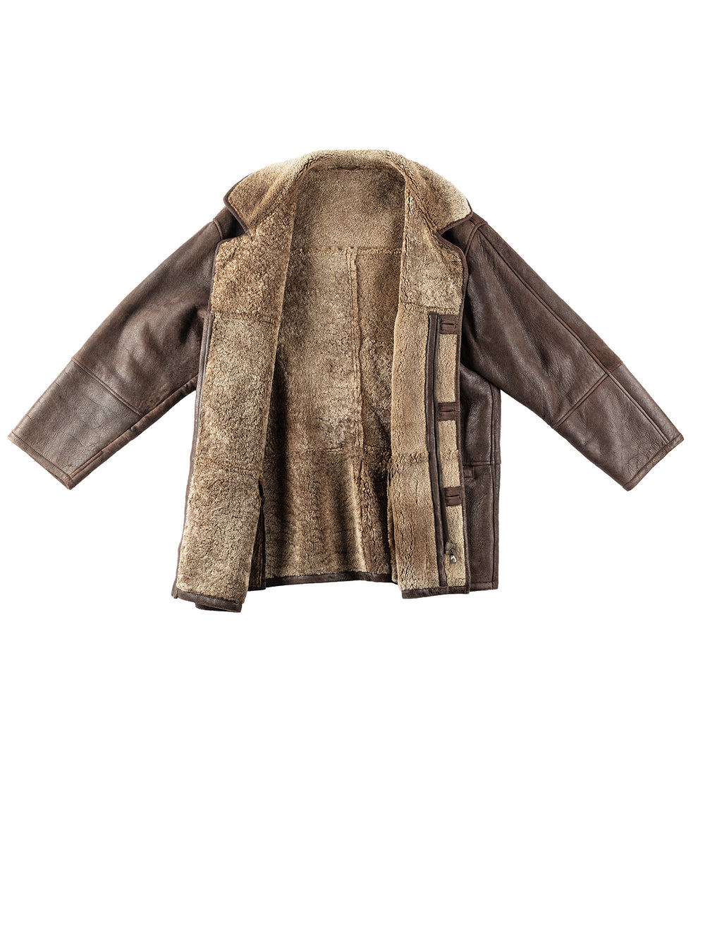 Vintage 90's Men Sheepskin Coat in BrownVN164