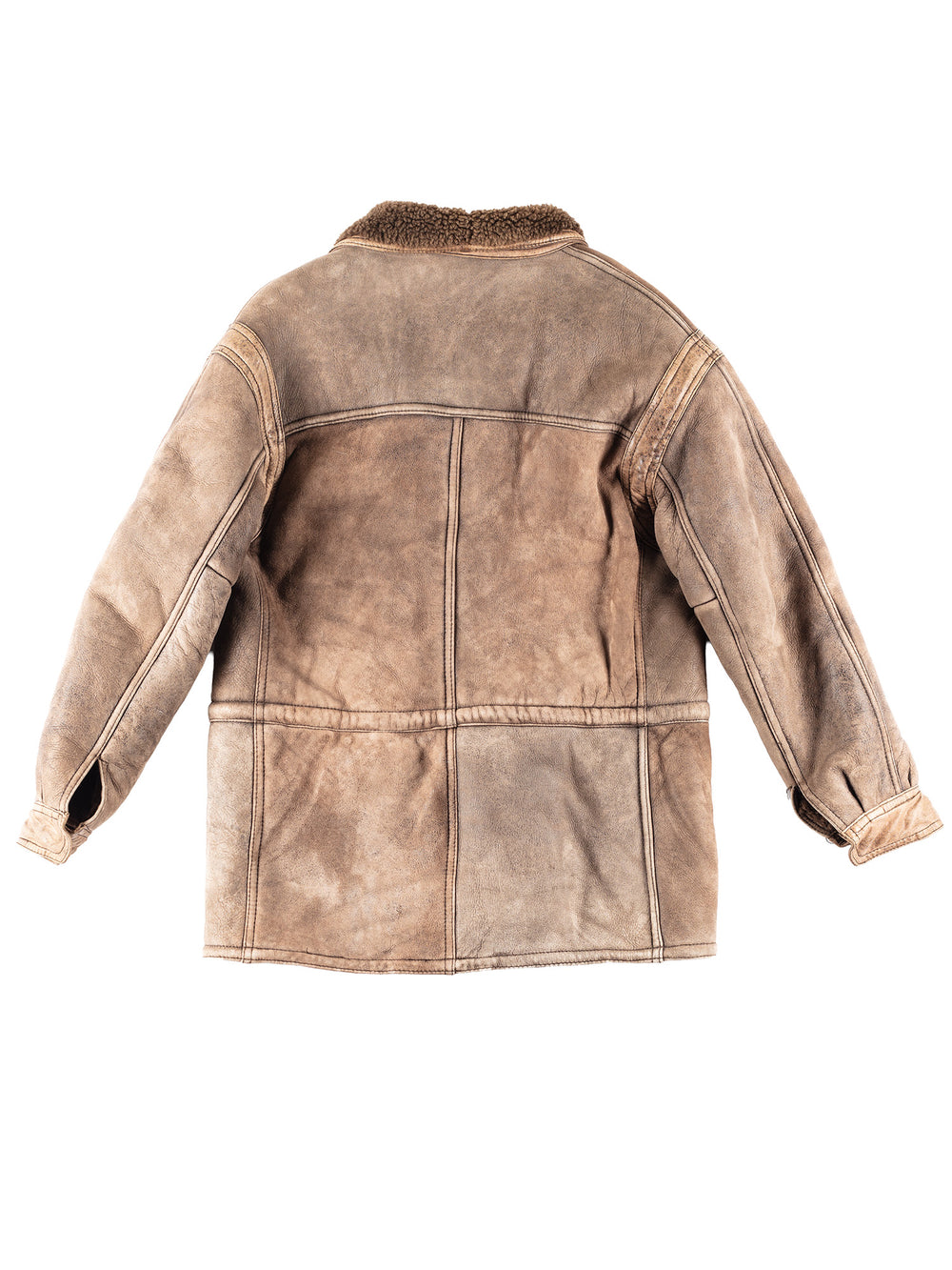 Vintage 80's Men Sheepskin Coat in Brown