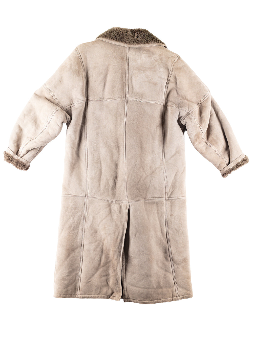 Vintage 80's Men Sheepskin Coat in Gray