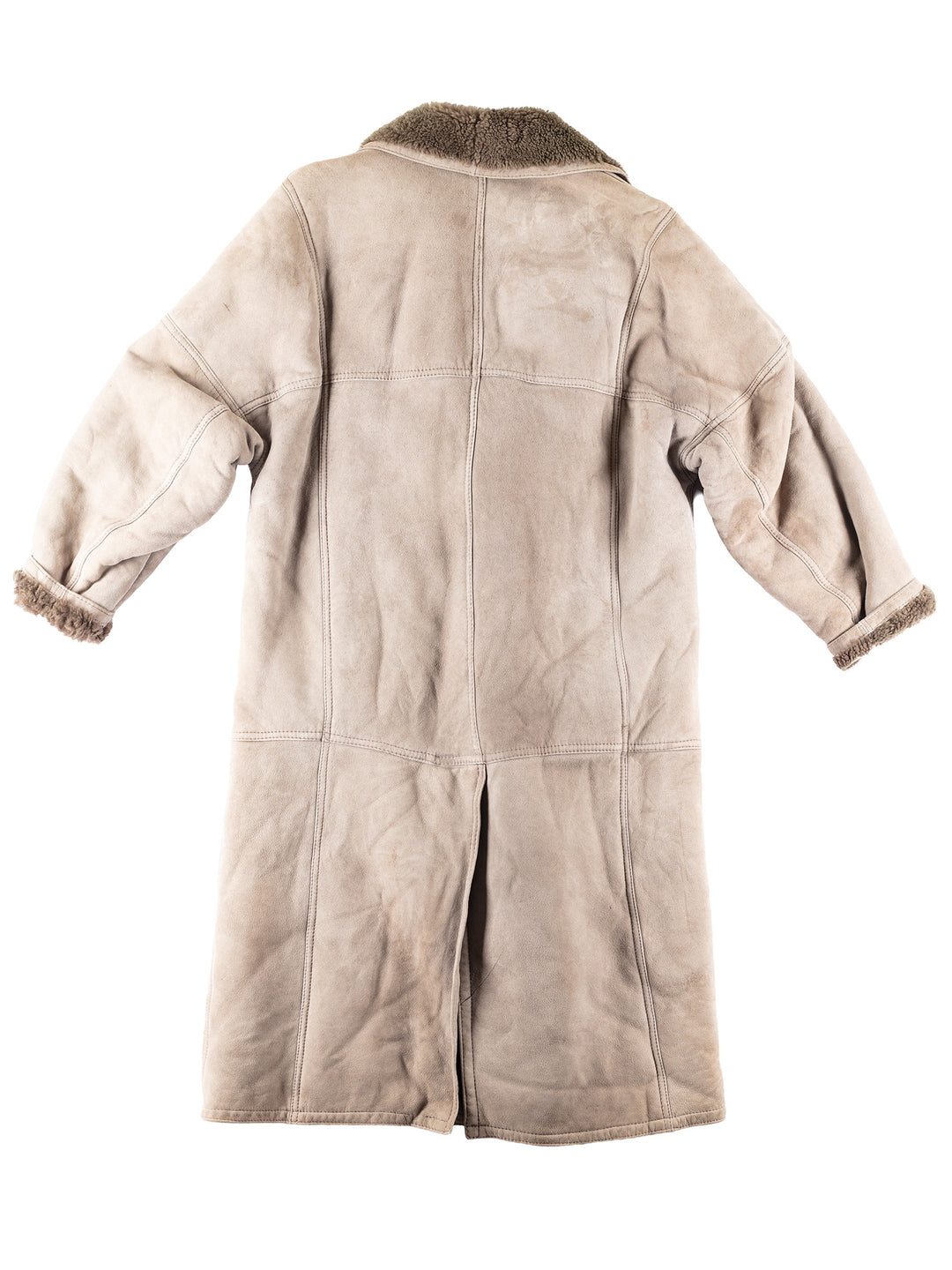 Vintage 80's Men Sheepskin Coat in Gray