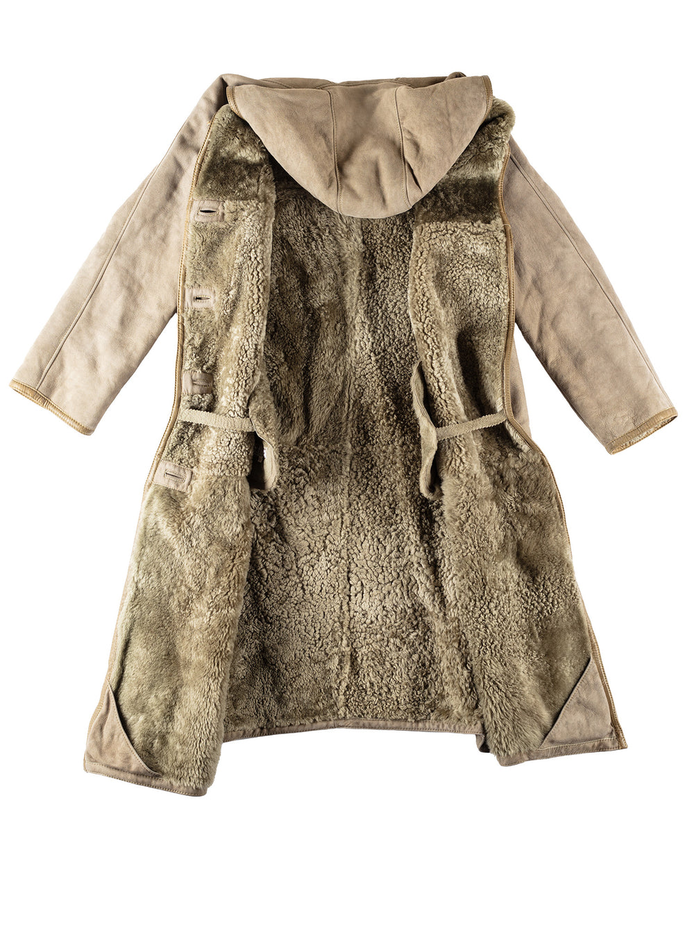 Vintage 80's Women Sheepskin Coat in GrayMN181