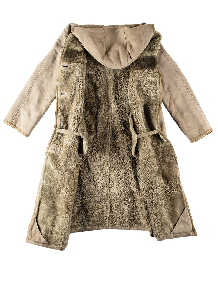Vintage 80's Women Sheepskin Coat in GrayMN181