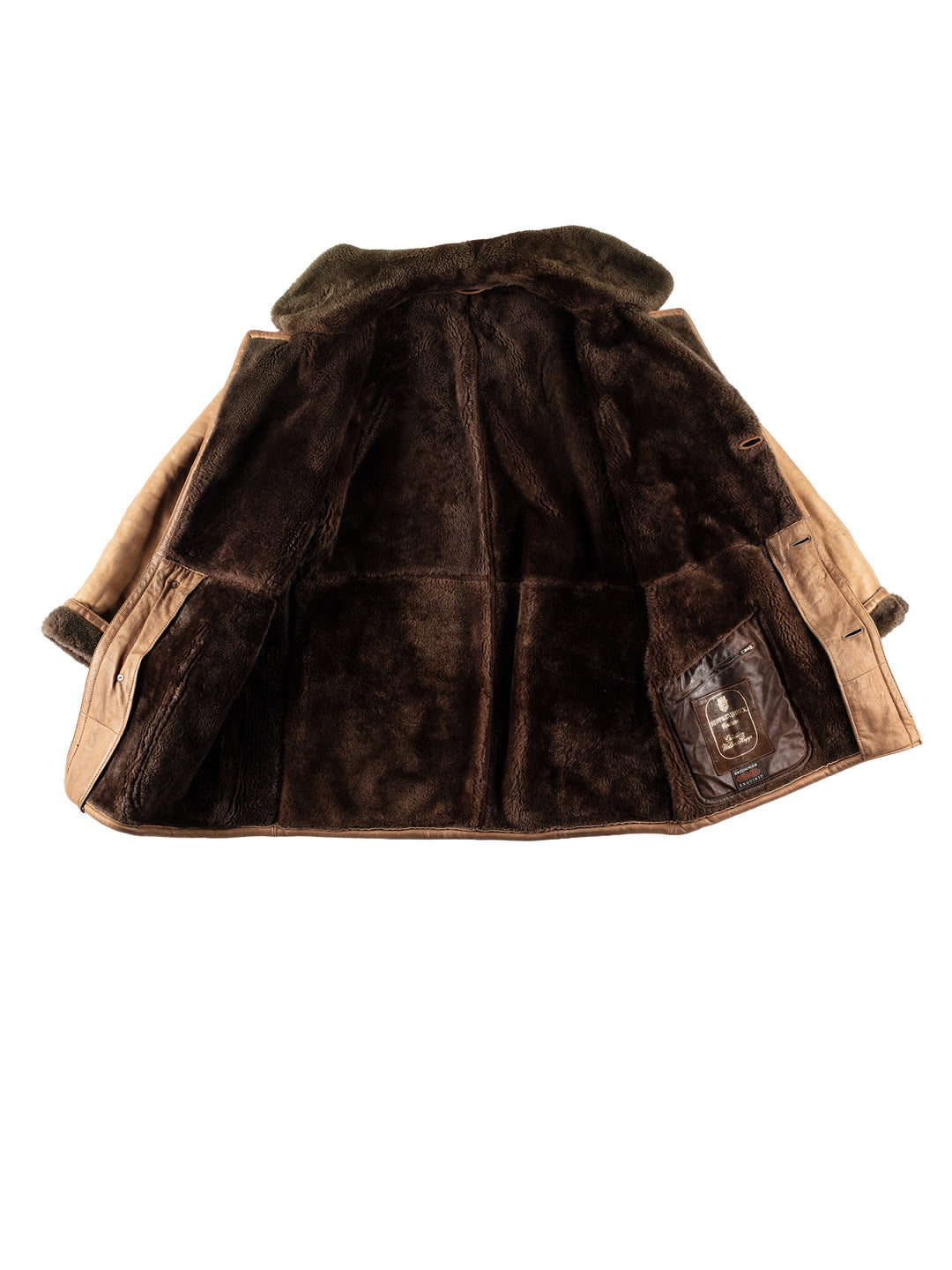 Vintage 80's Men Sheepskin Coat in BrownVN596