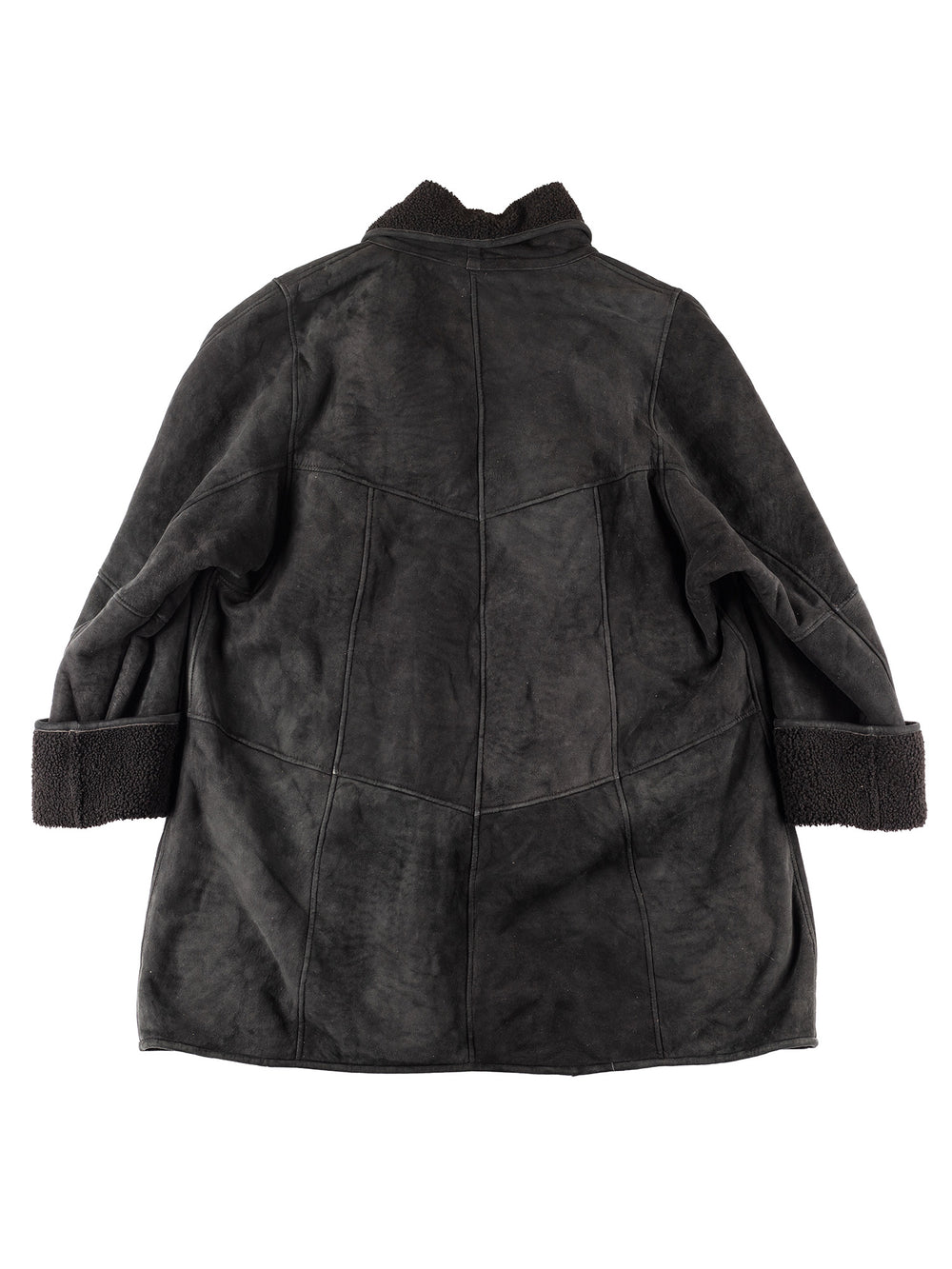 Vintage 90's Women Sheepskin Coat in Black