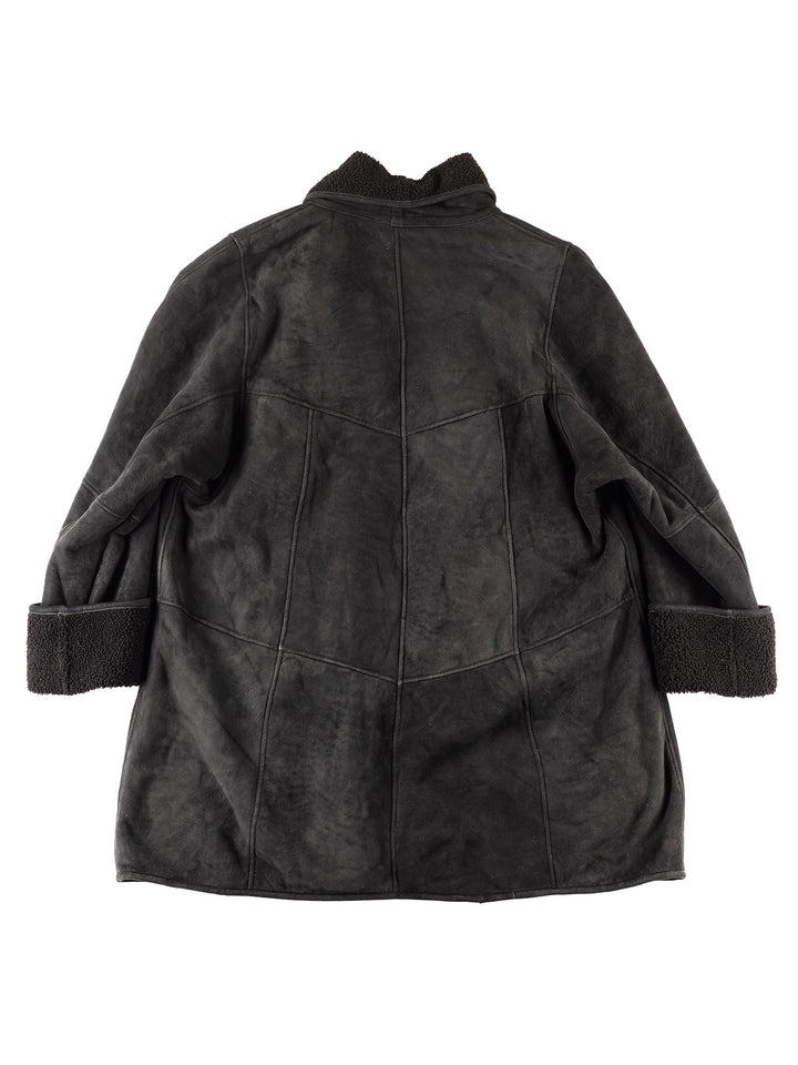 Vintage 90's Women Sheepskin Coat in Black