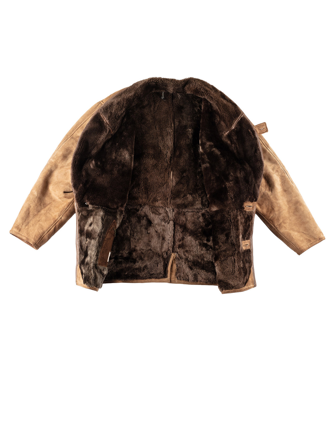 Vintage 80's Men Sheepskin Coat in BrownVN250