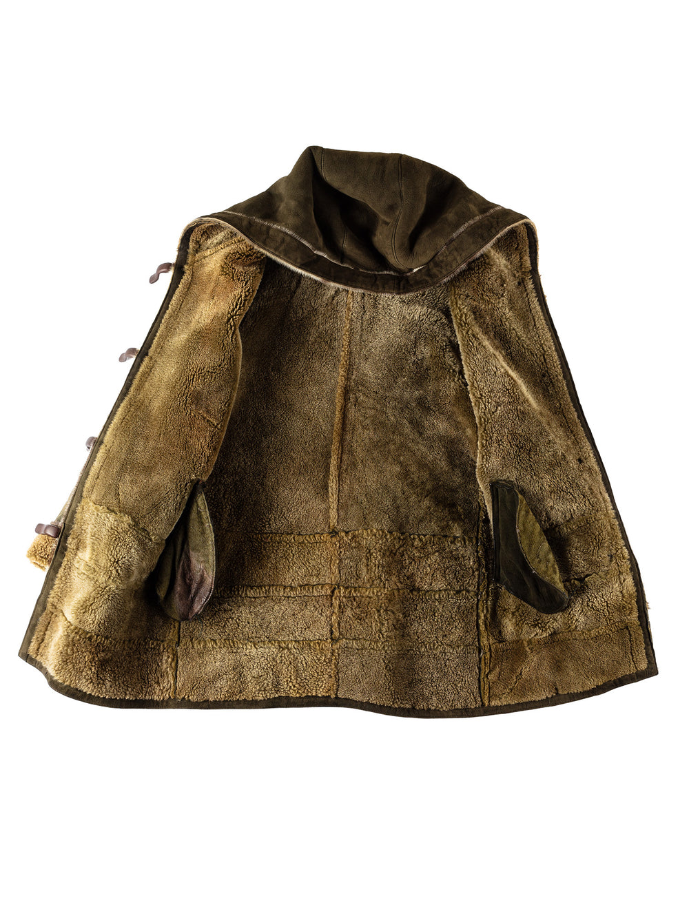 Vintage 70's Women Sheepskin Coat in KhakiMN526