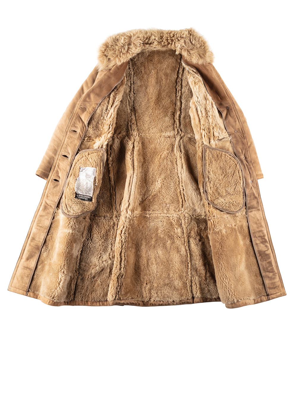 Vintage 90's Women Sheepskin Coat in BeigeMN216