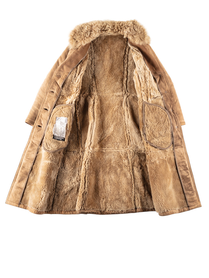 Vintage 90's Women Sheepskin Coat in BeigeMN216