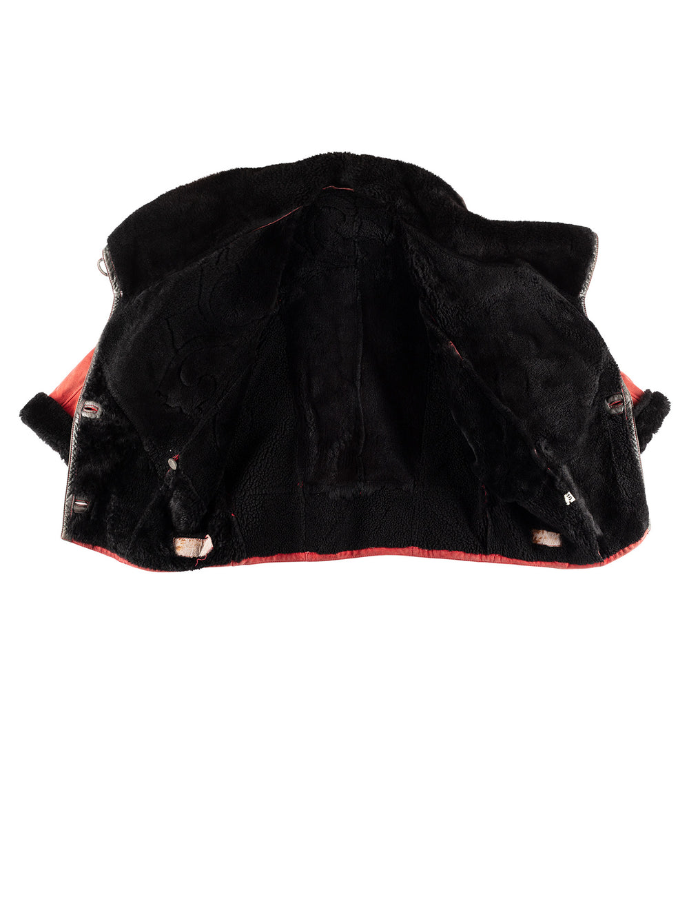 Vintage 80's Women Sheepskin Coat in RedMN415