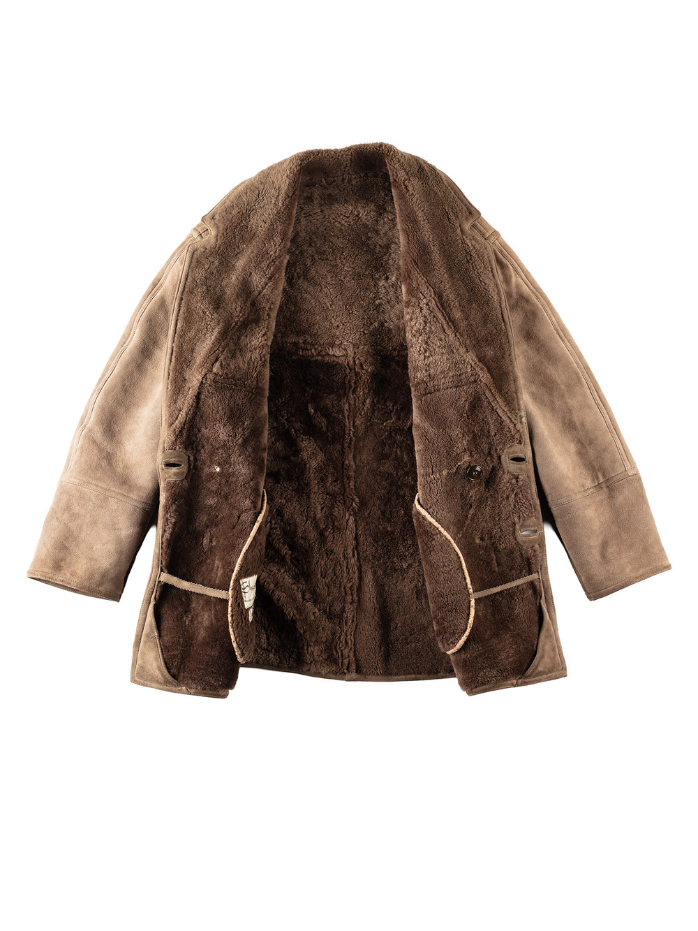 Vintage 80's Men Sheepskin Coat in BeigeVN162