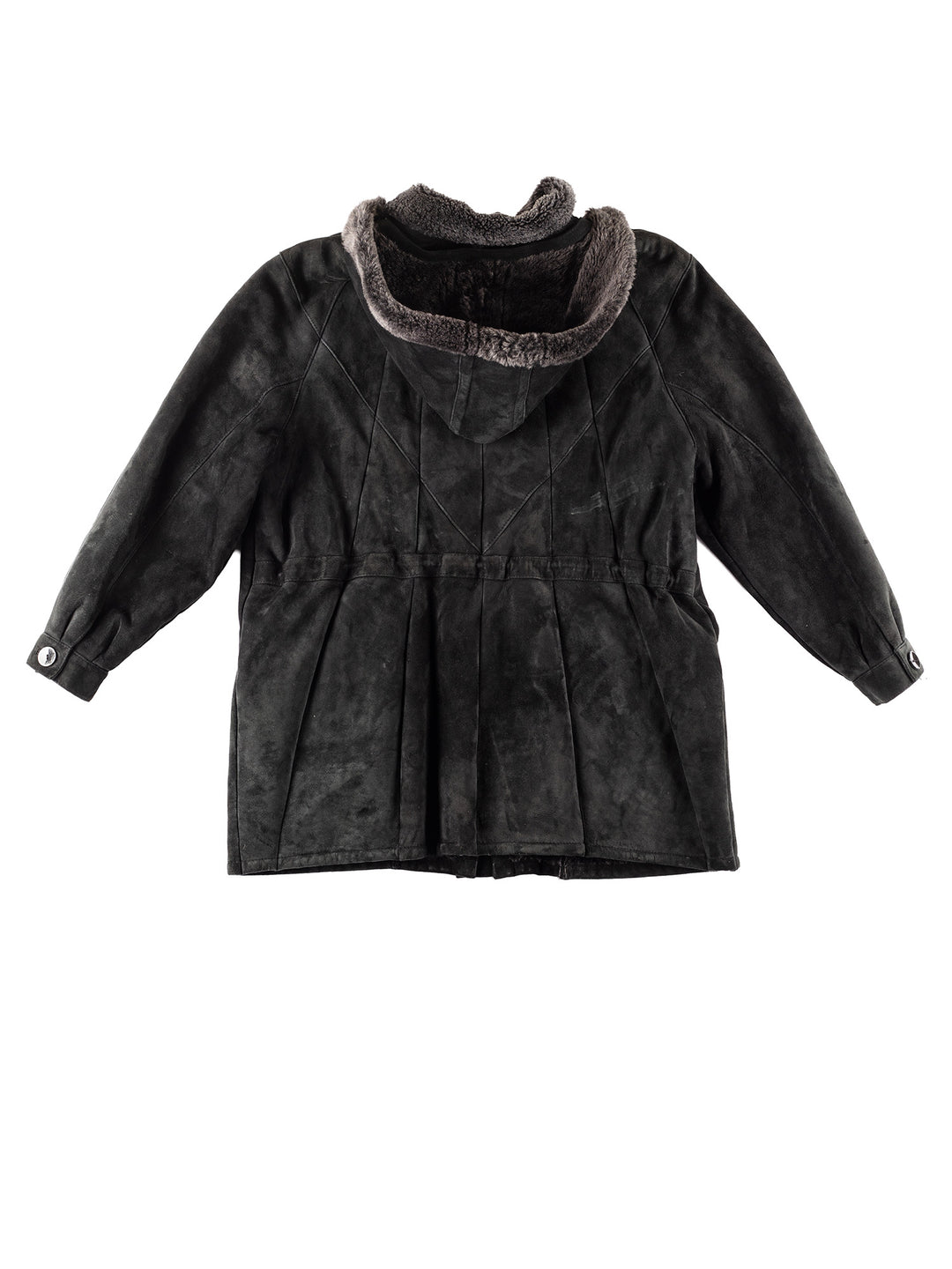 Vintage 90's Women Sheepskin Coat in Black