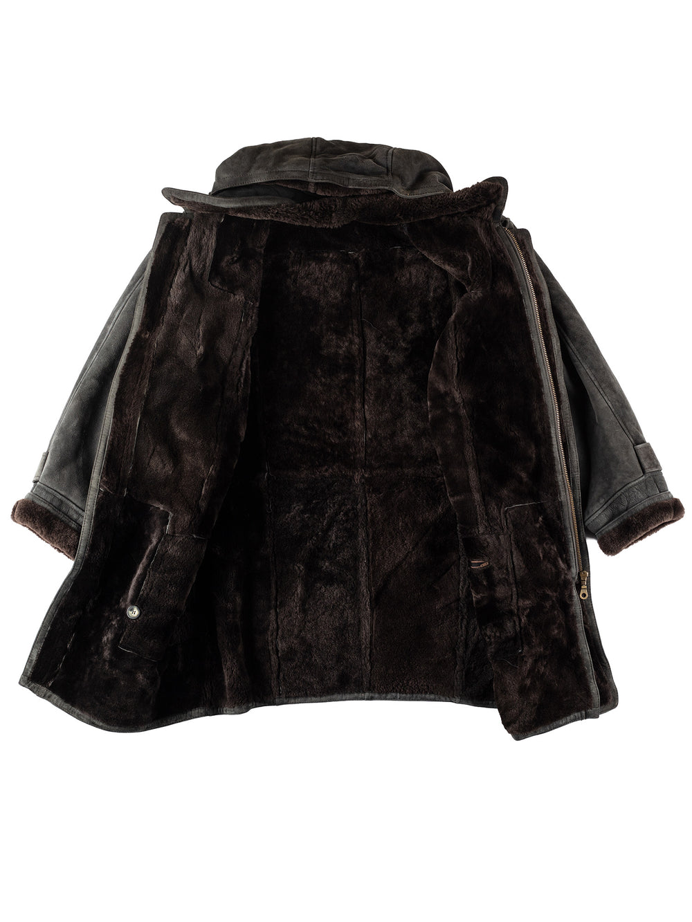 Vintage 80's Men Sheepskin Coat in BlackVN127