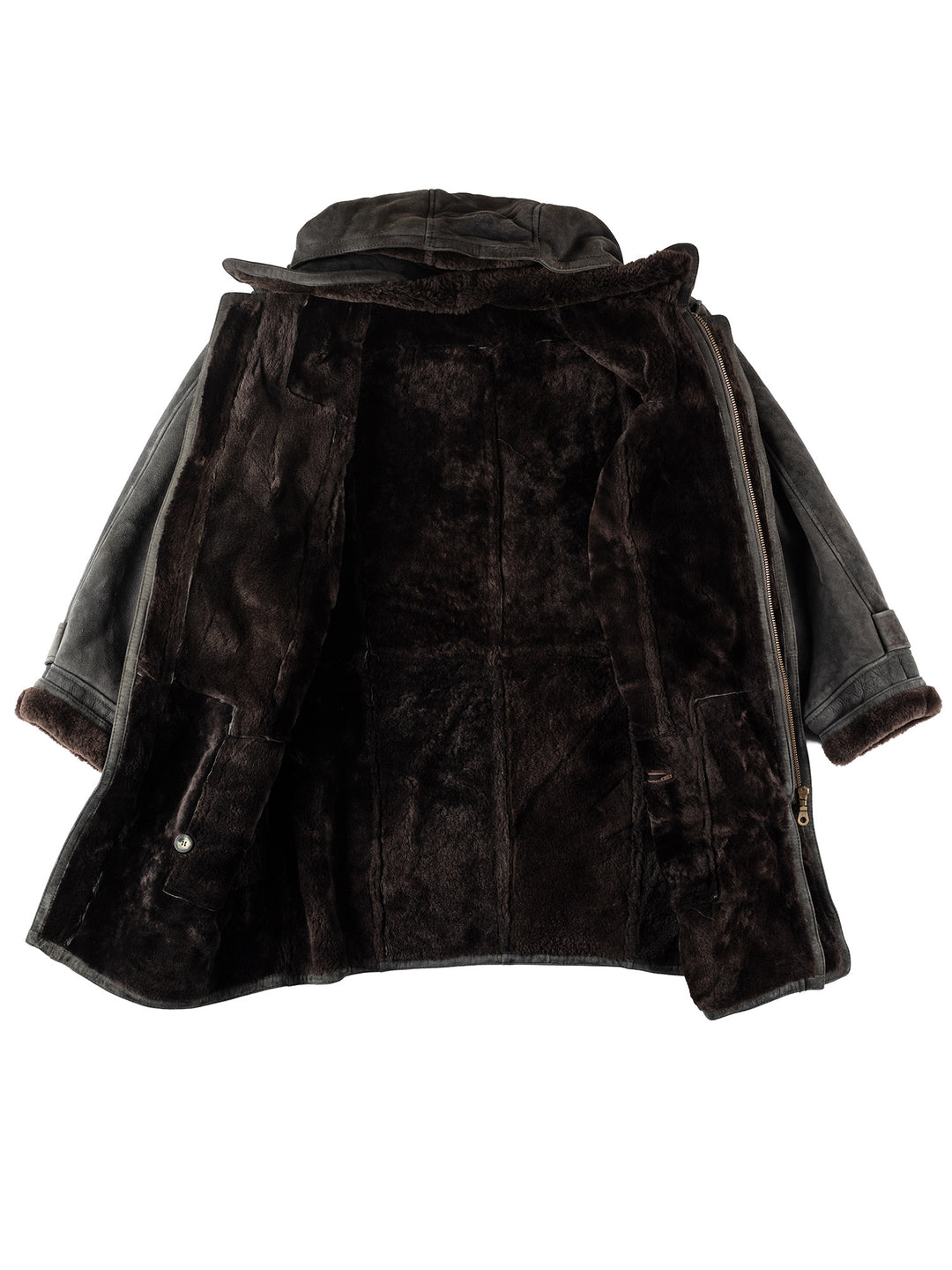 Vintage 80's Men Sheepskin Coat in BlackVN127