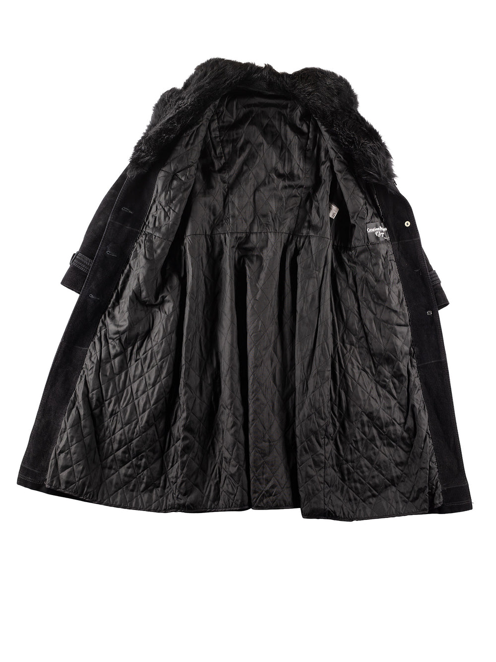 Vintage 70's Women Suede Coat in BlackMN257