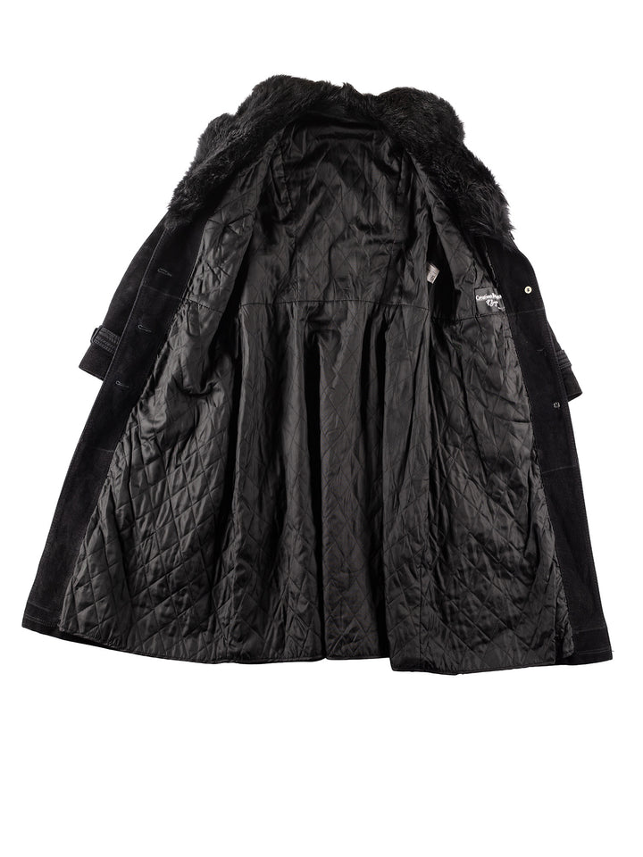 Vintage 70's Women Suede Coat in BlackMN257