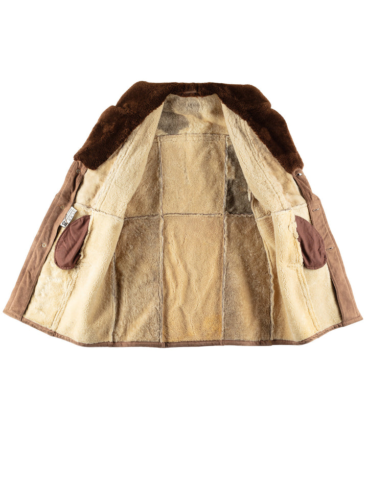 Vintage 80's Men Sheepskin Coat in BrownVN483