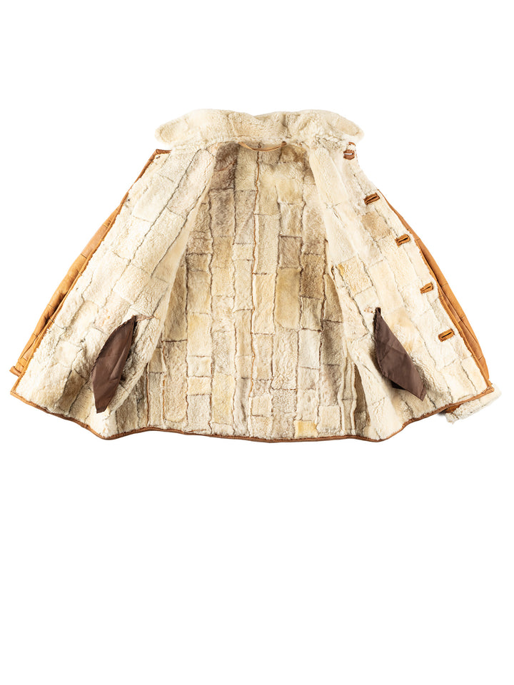 Vintage 90's Men Sheepskin Coat in BrownVN170