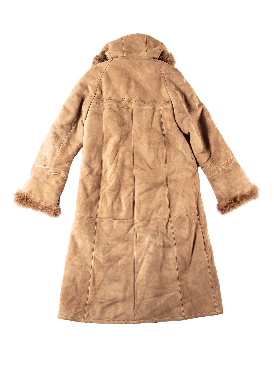 Vintage 90's Women Sheepskin Coat in Brown