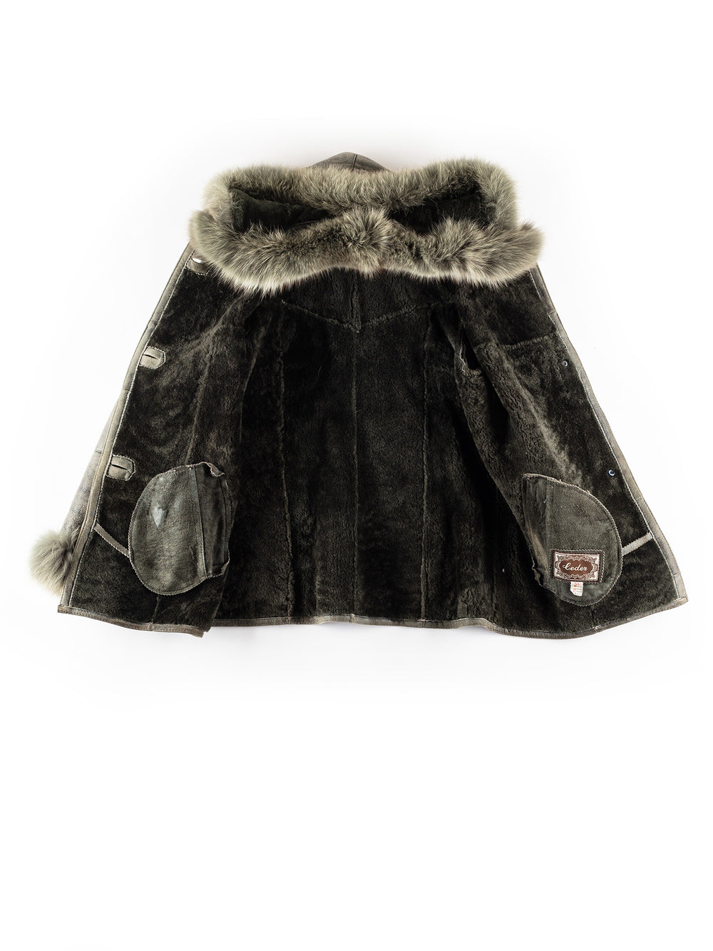 Vintage 70's Women Sheepskin Vest in GrayMN252