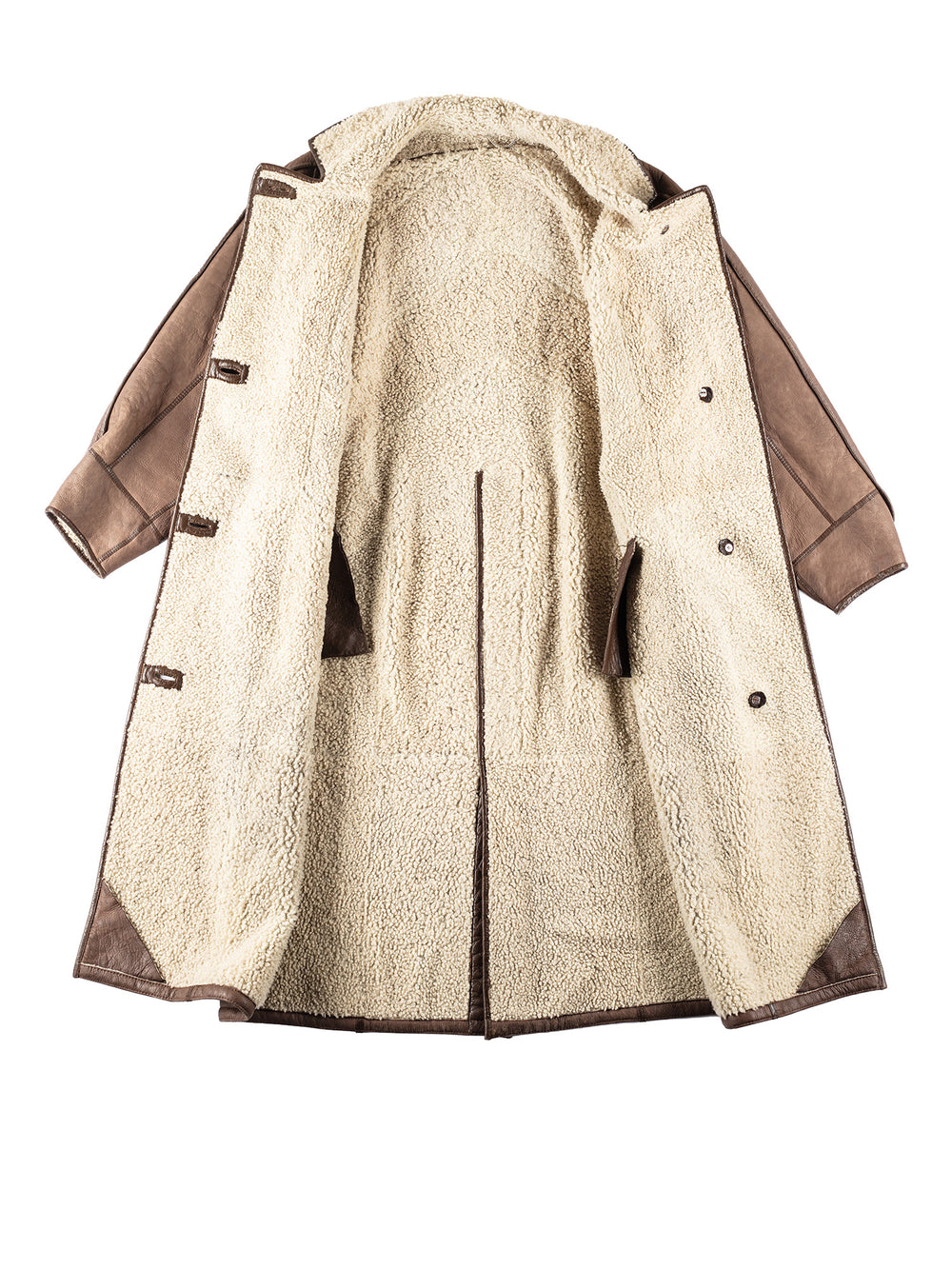 Vintage 90's Women Sheepskin Coat in BrownMN213