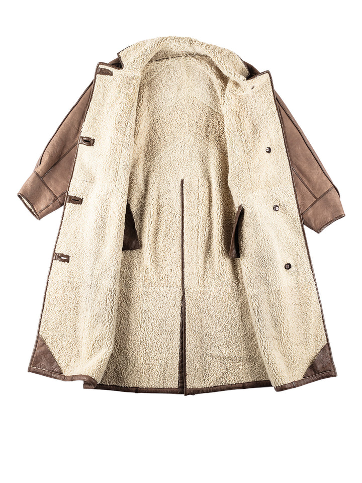 Vintage 90's Women Sheepskin Coat in BrownMN213