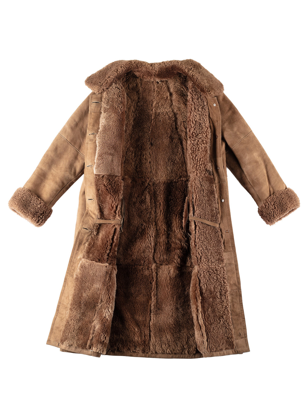 Vintage 80's Women Sheepskin Coat in BeigeMN153