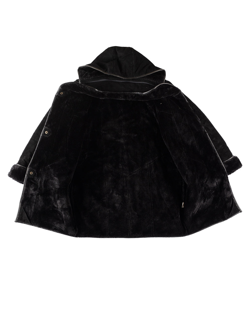 Vintage 90's Women Faux Sheepskin Coat in BlackMN204