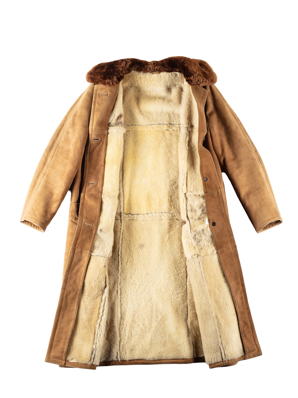 Vintage 80's Women Sheepskin Coat in BrownMN174