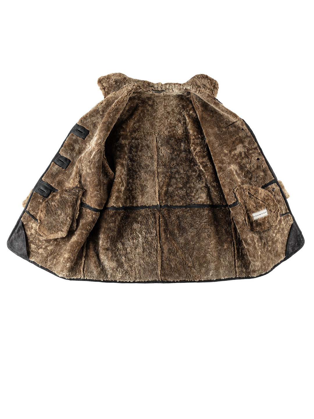 Vintage 80's Women Sheepskin Coat in GrayMN520
