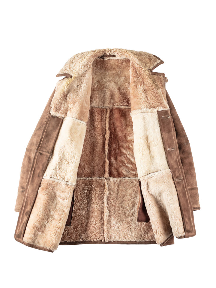Vintage 80's Men Sheepskin Coat in BeigeVN135