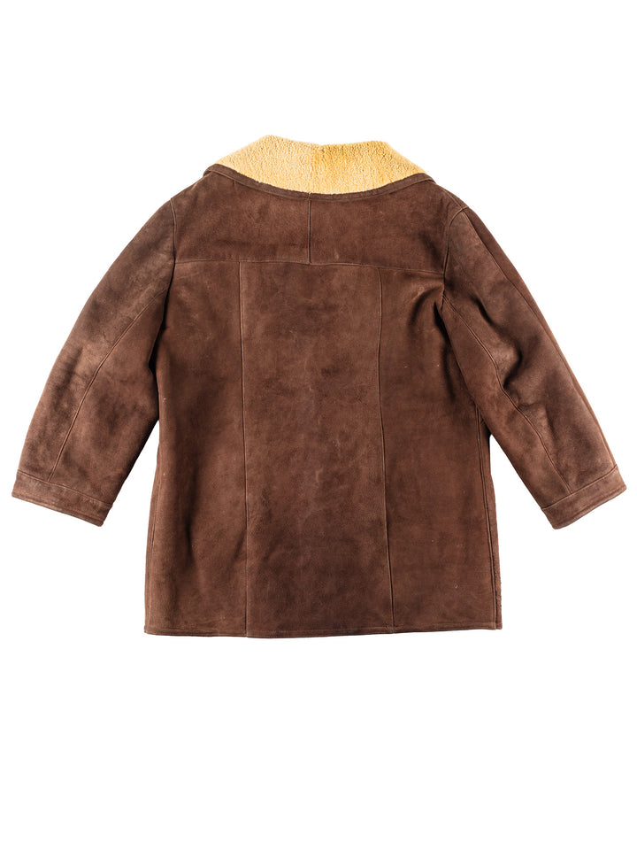 Vintage 70's Men Sheepskin Coat in Brown