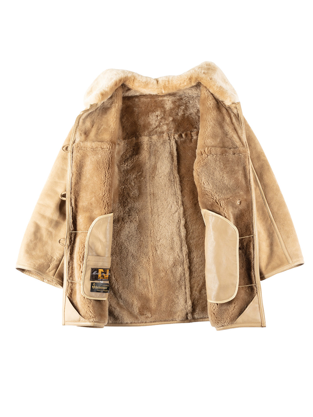 Vintage 80's Women Sheepskin Jacket in BeigeMN183
