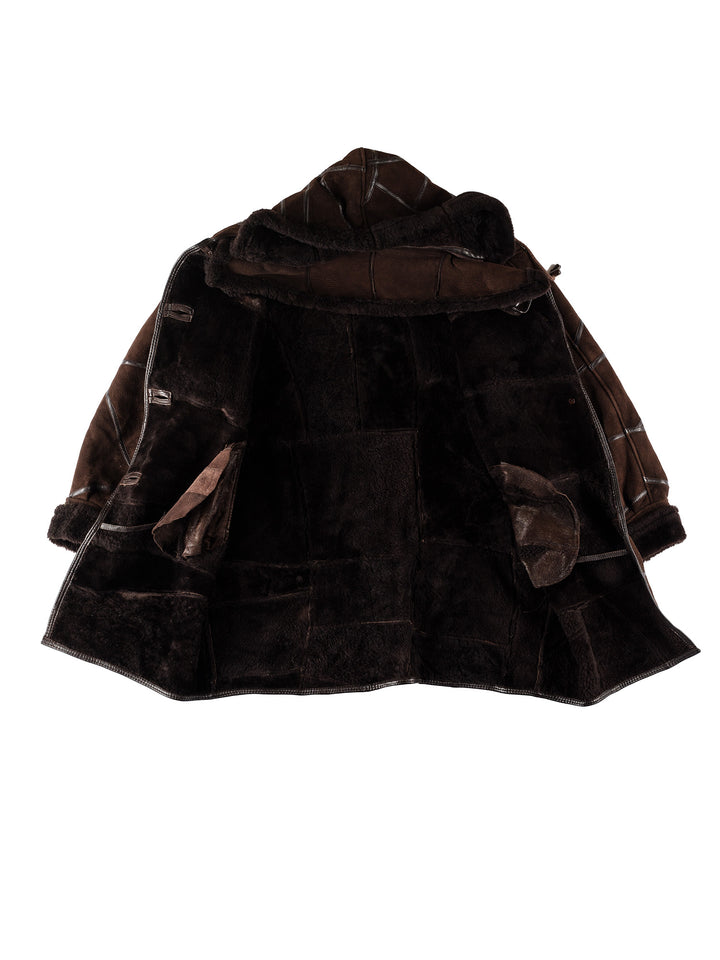 Vintage 80's Women Sheepskin Coat in BrownMN514