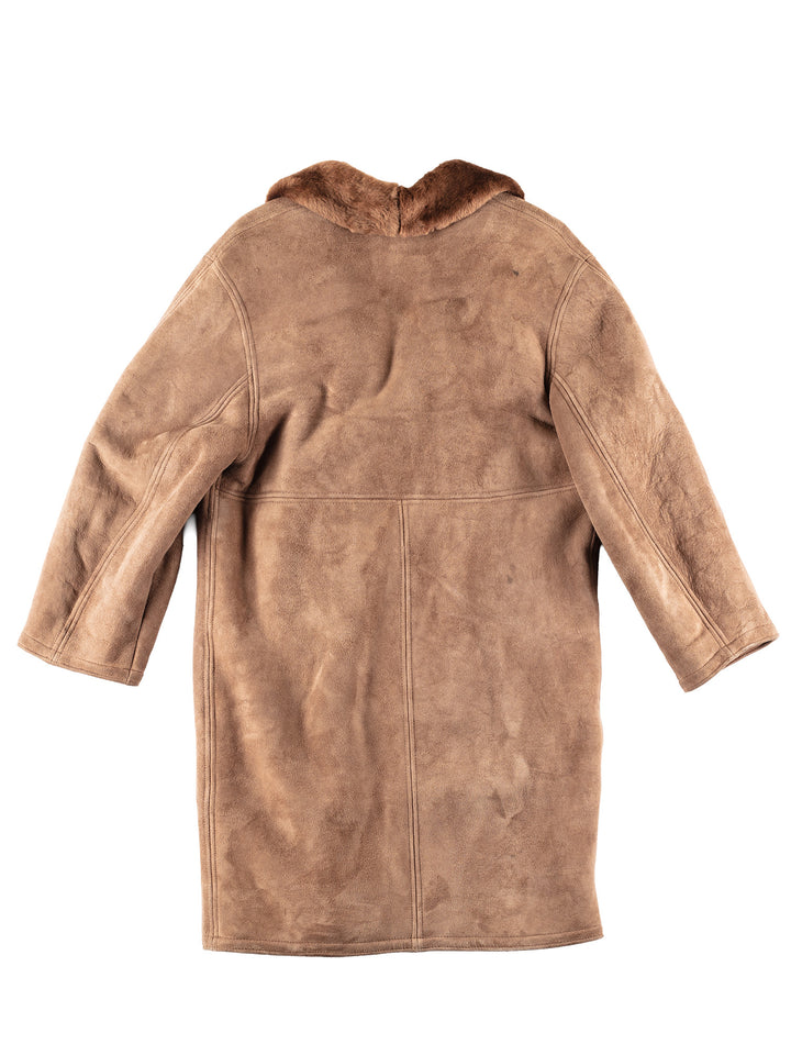 Vintage 70's Men Sheepskin Coat in Brown