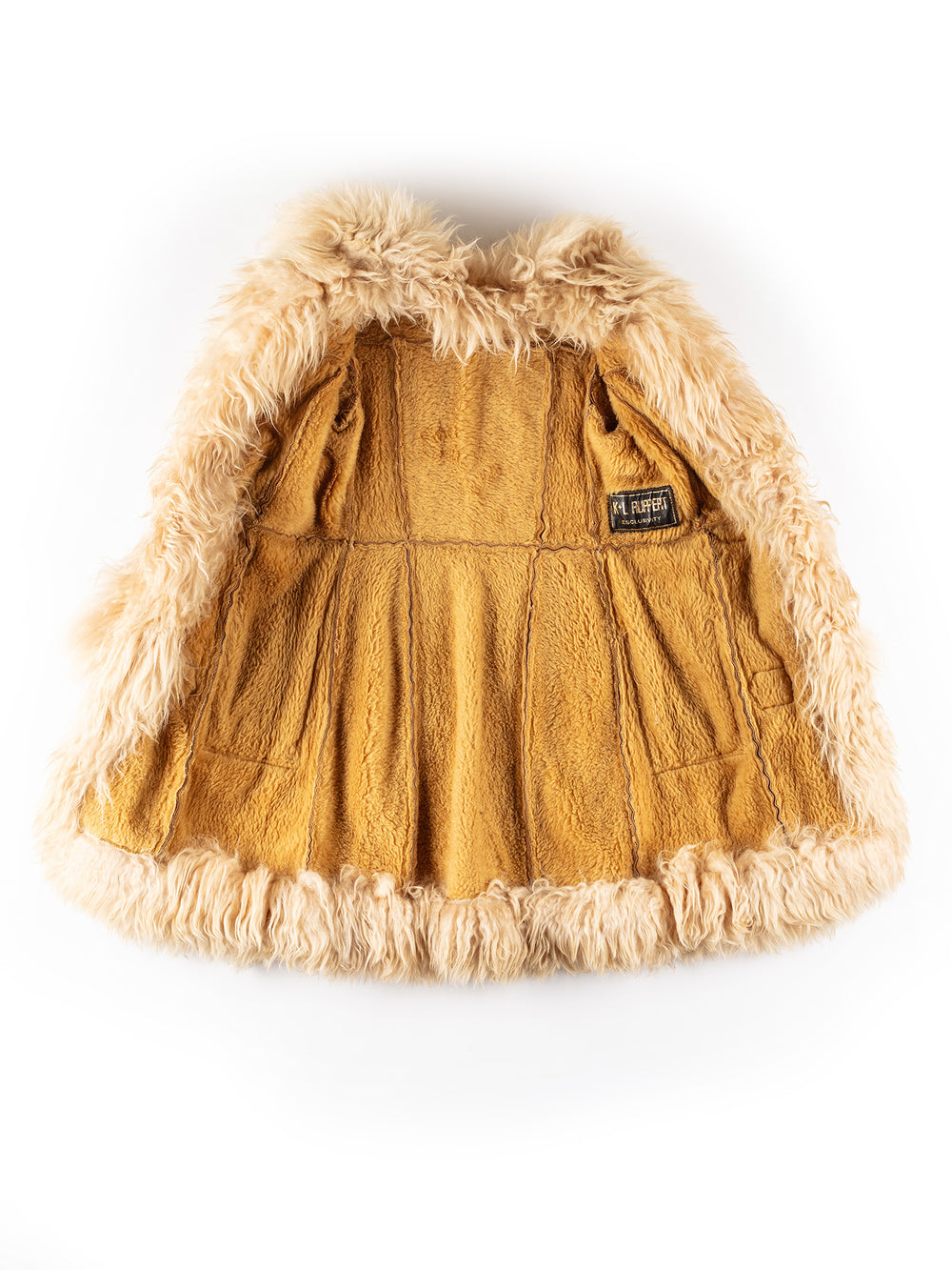 Vintage 70's Women Faux Sheepskin Coat in GrayMN229