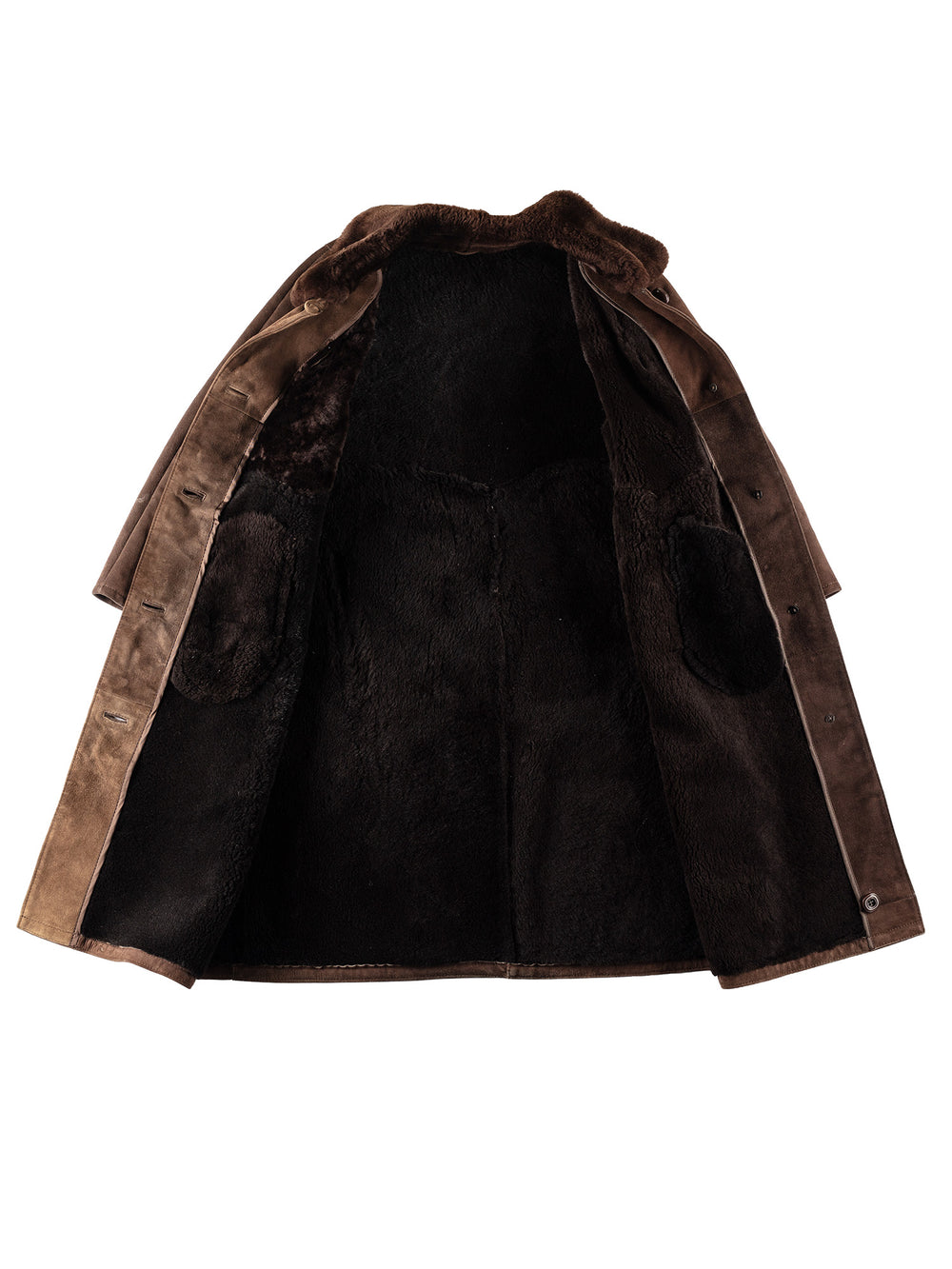 Vintage 80's Men Sheepskin Coat in BrownVN388