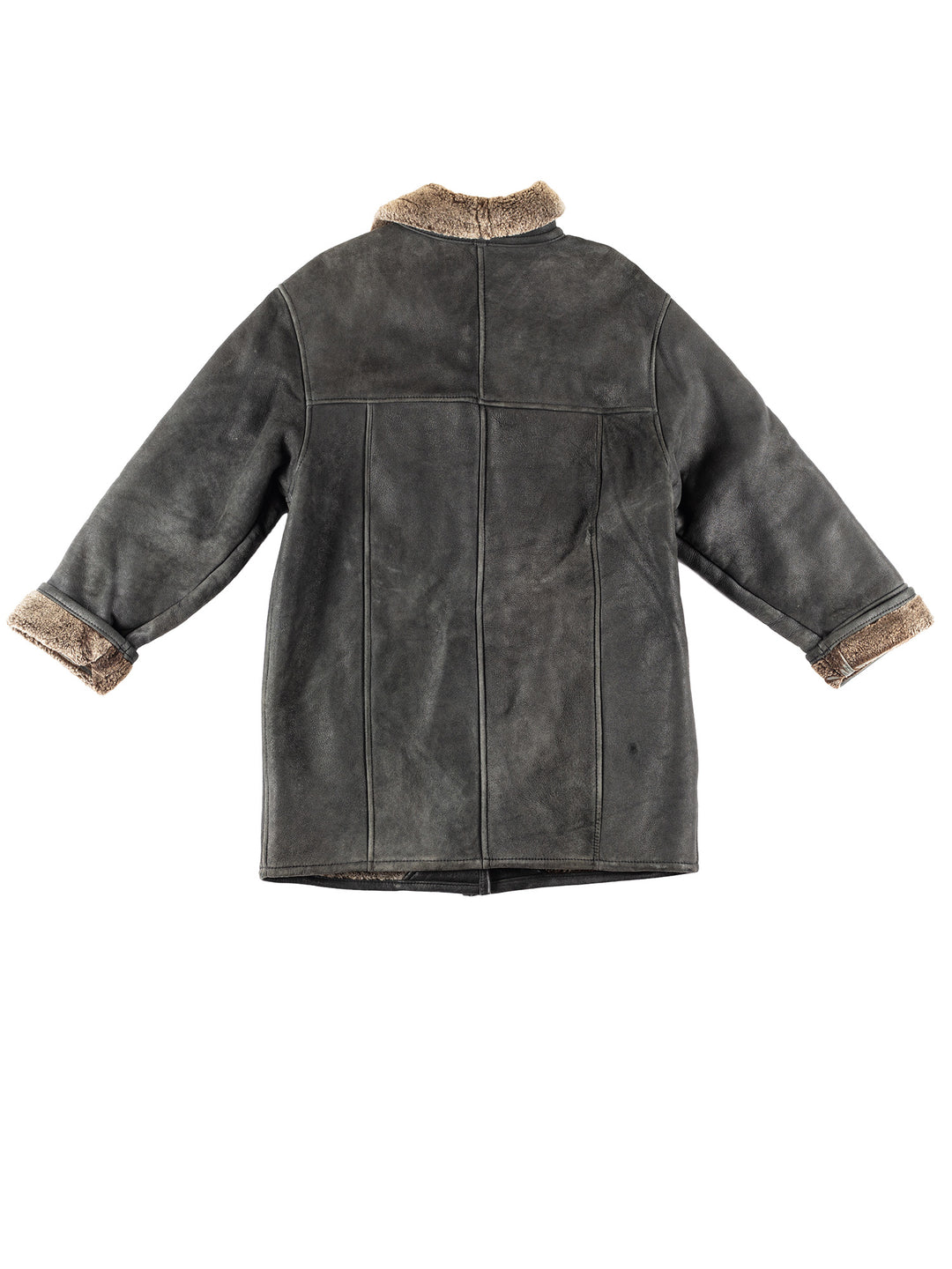 Vintage 80's Women Sheepskin Coat in Gray