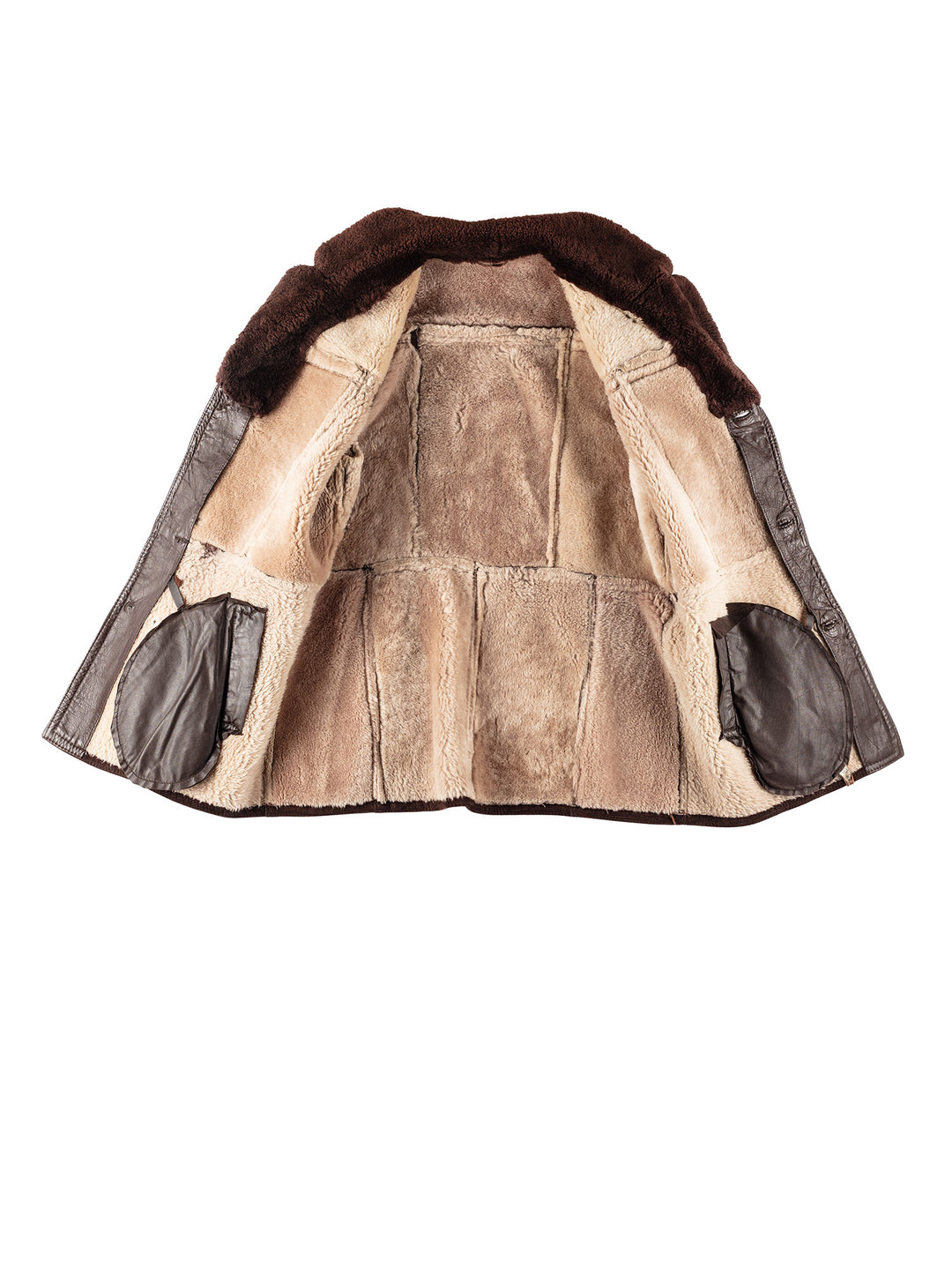 Vintage 80's Men Sheepskin Coat in BrownVN206