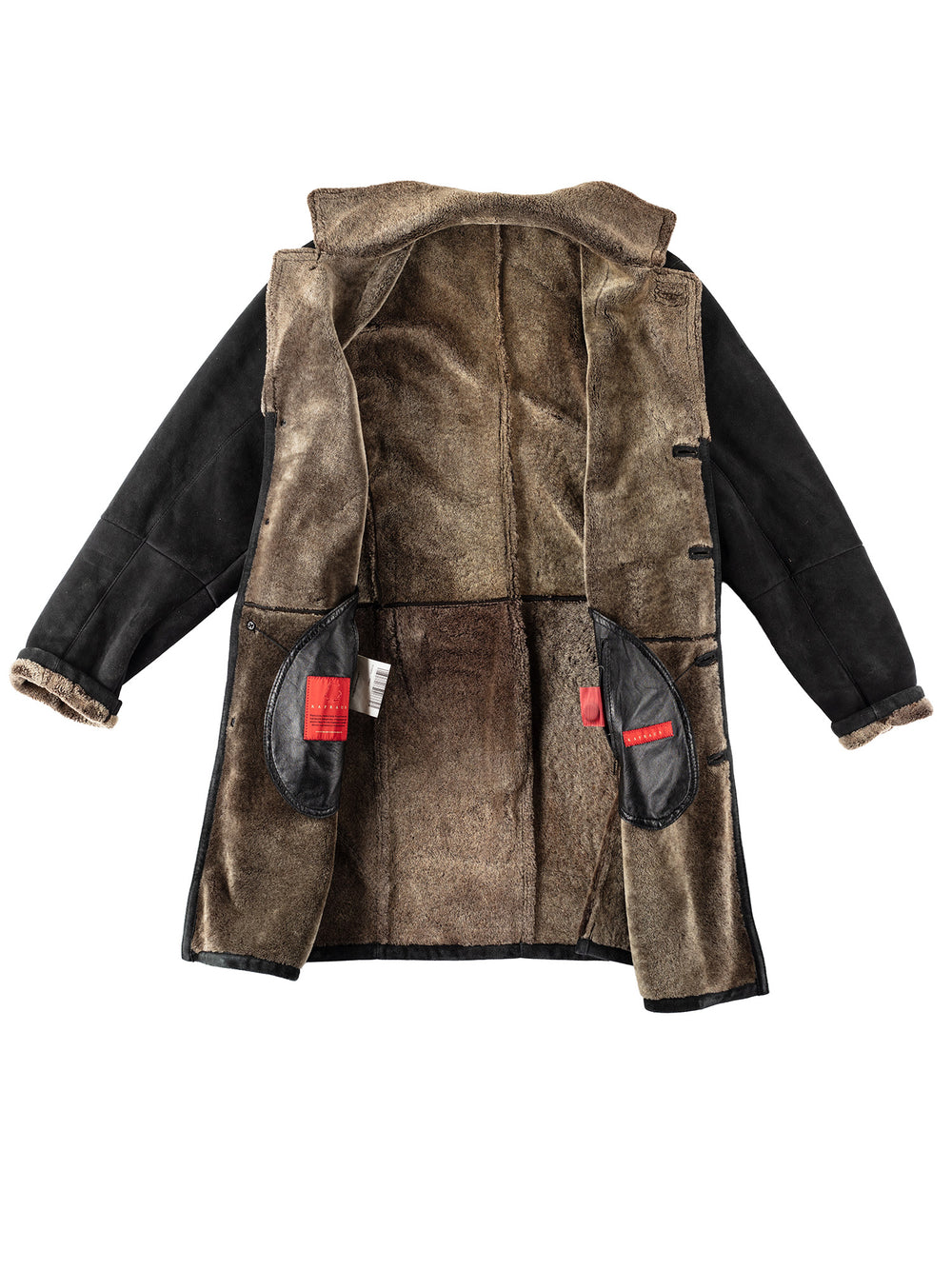 Vintage 80's Men Sheepskin Coat in BlackVN150