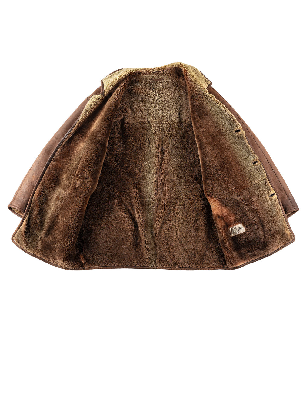 Vintage 80's Men Sheepskin Coat in BrownVN171